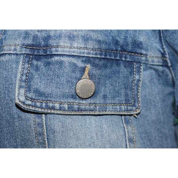 Women’s Jolt Jeans Embroidered Shearling Denim Button Jean Jacket Size Med - Picture 5 of 16